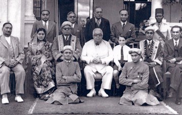 Aga Khan III and Aga Khan IV with His Highness the Aga Khan Ismailia Provincial Council of Nairobi, 22nd April 1945.