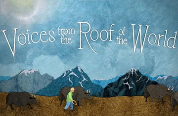A cover of the documentary 'Voices from the Roof of the world'