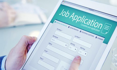 An image of a virtual job application form