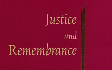 Red coloured book cover of the book Justice and Rememberance by Dr. Reza Shah Kazemi