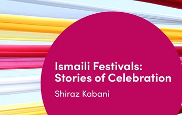 Top-half front cover of the book 'Ismaili Festivals: Stories of Celebration' by Dr. Shiraz Kabani