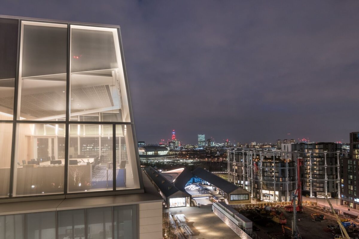 Night view of AgaKhan Centre terrace garden