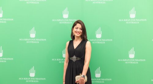 Anisha Lakhani, a step alumna posing at the inaugural ceremony of Aga Khan Foundation, Australia
