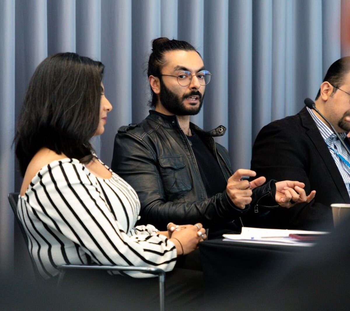 Farhan Ferozali responding to a question in the IIS graduate research conference 2023