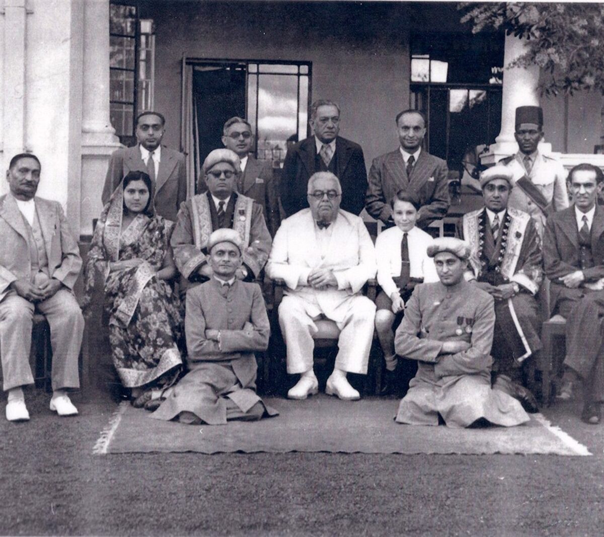 Aga Khan III and Aga Khan IV with His Highness the Aga Khan Ismailia Provincial Council of Nairobi, 22nd April 1945.