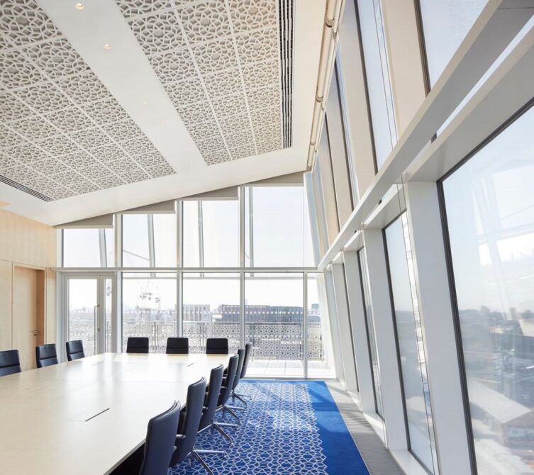 A view from inside of a meeting room at Aga Khan Centre