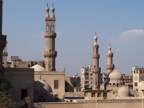 External view of Al-Azhar mosque in Cairo, Egypt