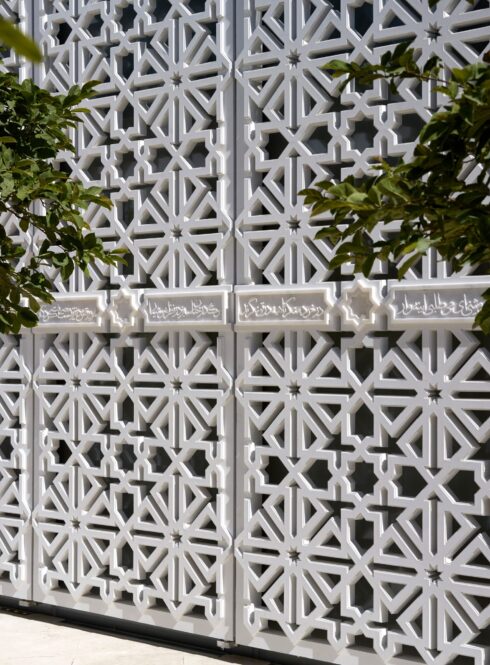 detail of the panels that surround the garden of light