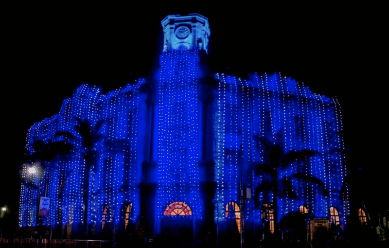 Nairobi Town Jamatkhana lit up to celebrate the 49th Ismaili Imam's Diamond Jubilee visit