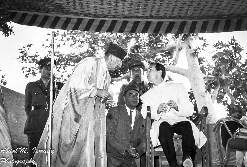 The Mir of Hunza in conversation with His Highness Prince Karim Aga Khan IV
