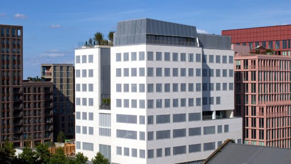 view of the aga khan centre from lewis cubitt square