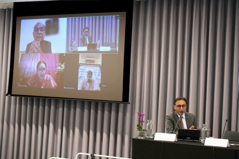 Virtual conference with multiple participants.