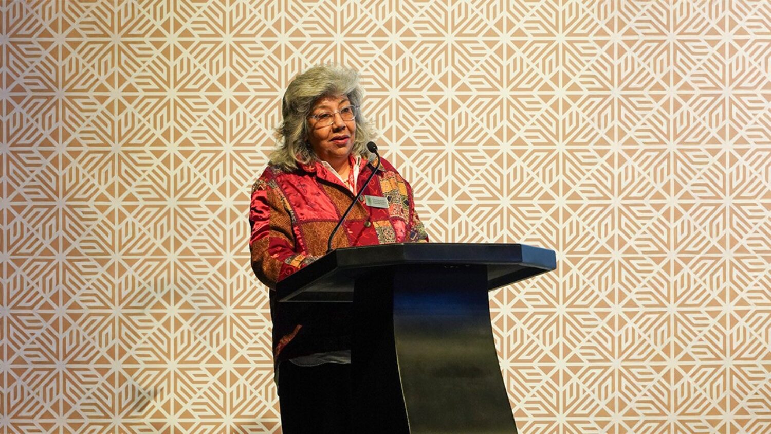 Professor Zayn Kassam delivering the keynote address at the Global Encounters Festival 2025 in Dubai