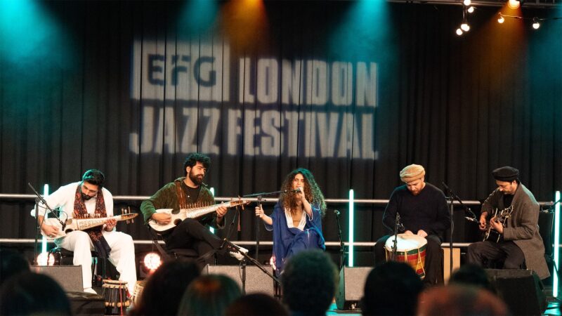 Musicians performing on stage during the Aga Khan Music Awards Freestage 2025.