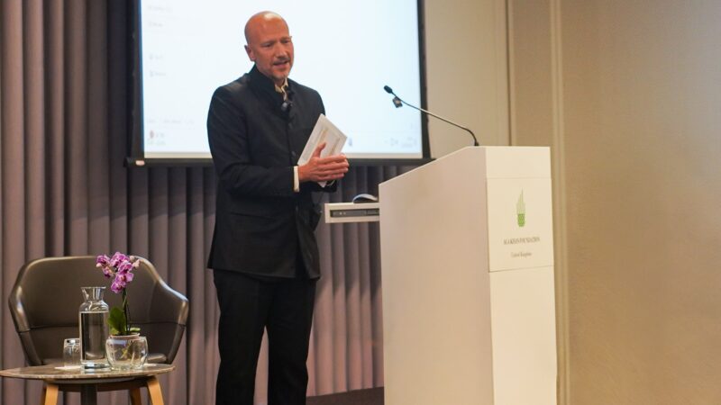 Matt Reed of Aga Khan Foundation UK speaking at the film premiere event