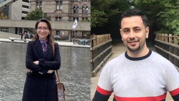 Two individuals in different outdoor settings. Dissertation writing Scholarship recipients