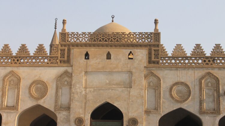 Architectural details of Al-Azhar mosque in Cairo, a major Fatimids era site