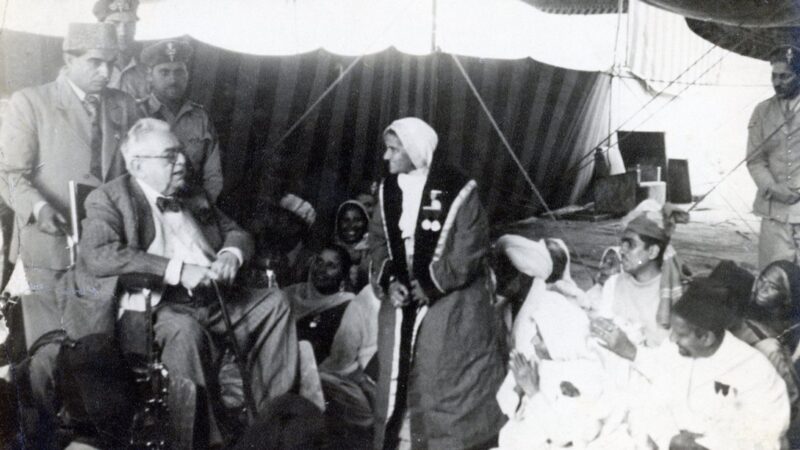 Historical photograph of Vazir Saheba Ghulam Fatimah meeting Aga Khan III