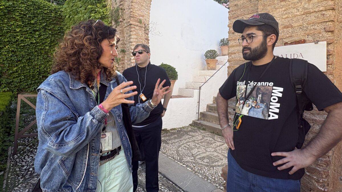 GPISH student Mubashir Artas listening to a guide during in Madinat al-Zahra