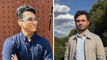 Two Farhad Daftary PHD scholarship 2026 recipients pictured in a side-by-side composite portrait, photographed outdoors.