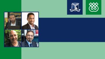 Portraits of four lecture speakers beside the University of Melbourne and IIS logos.